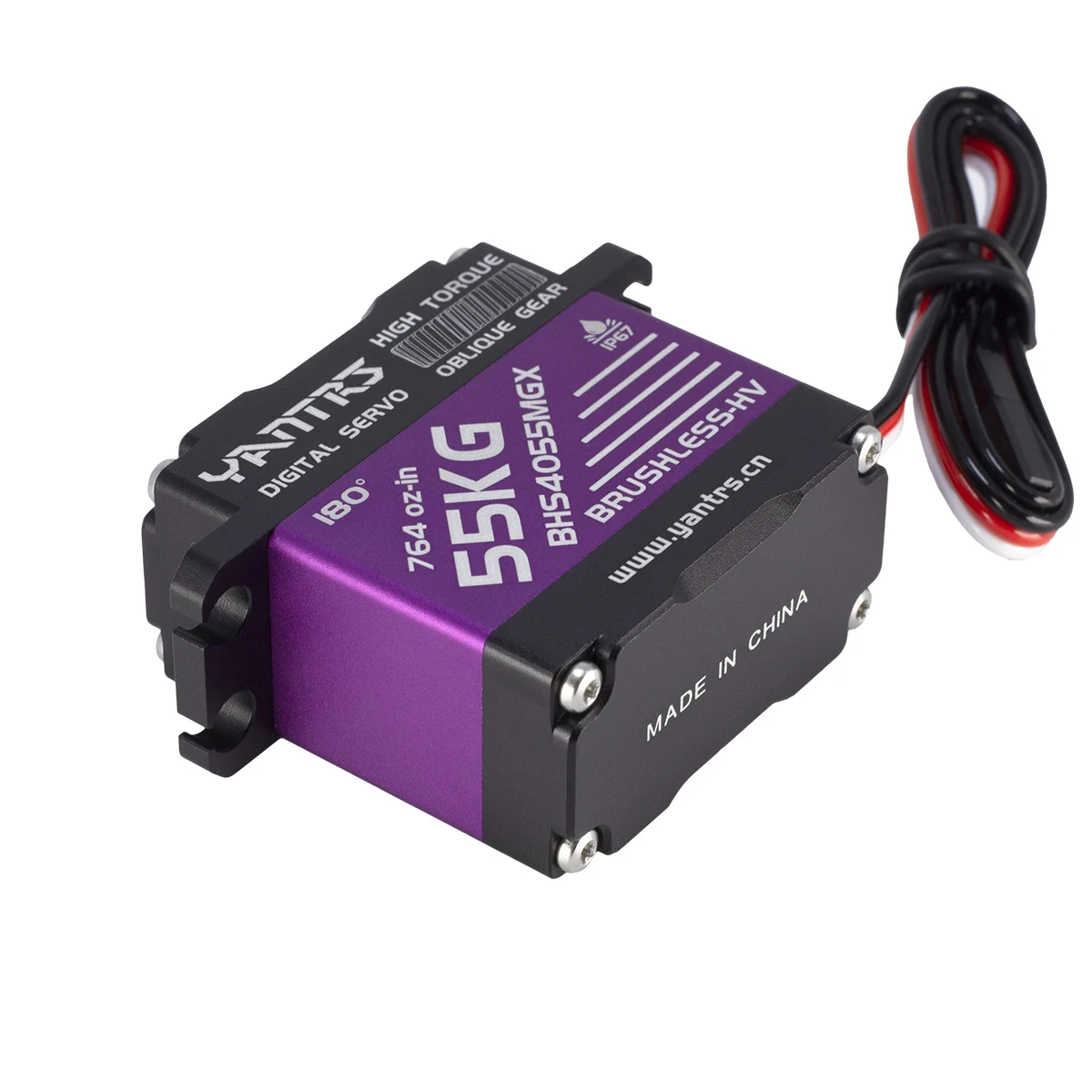 YANTRS BHS-4055MGX  Waterproof 55KG High Speed RC Digital Steel Oblique Gear Brushless Servo Motor Applied in Airplane Car