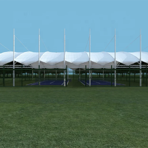 Architectural stadium tent roof cover PVDF membrane structure basketball tennis court roof