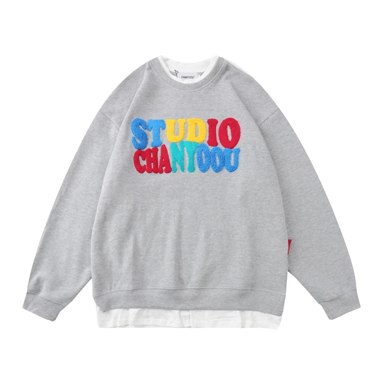 High Quality French Terry Chenille Embroidery Sweatshirt For Men