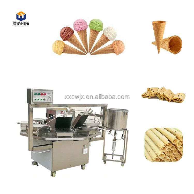 Manual Sweet Maker Pancake Pizzelle Stroopwafel Obleas Barquillos Waffle Bowl Egg Roll Tong Ice Cream Cone Machine