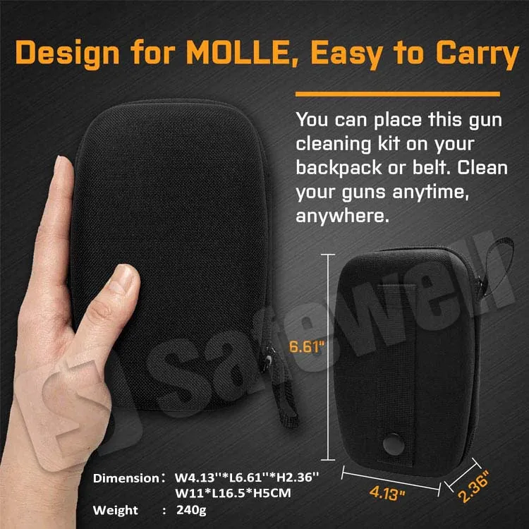 SWHGR-17 Cleaning Kit .22.357/9mm.40.45 Caliber Brass Jags Tips and 2 Empty Bottles for Outdoor