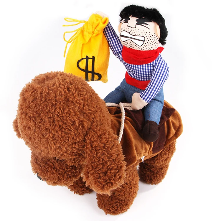 Joysing Pet Cowboy Riding Costume Pet Dress-up Clothing Cosplay Halloween Dog Outfit