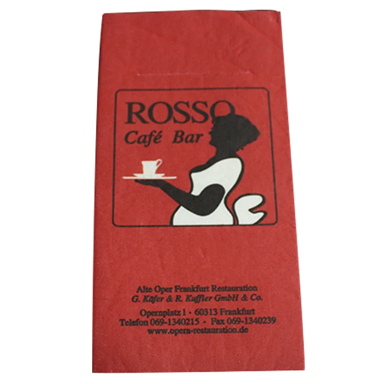 Colorful folded paper napkins at weddings