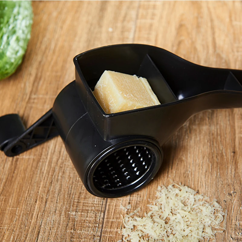 Customized Kitchen Portable Rotating Plastic Manual Cheese Grater Stainless Steel Rotary Cheese Grater