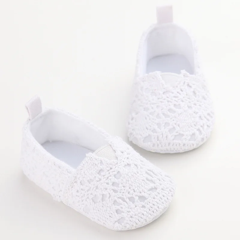 Slip-on design crochet  with 5colors soft sole wholesale baby girl shoes