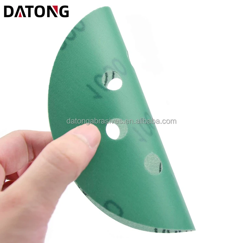 Datong High quality abrasives sand paper 5 inch 125mm Grit 100 8holes Round Ceramic green Sanding Disc For Metal and