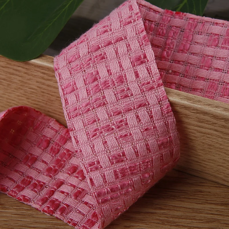 Korea checked Thick knitted fabric ribbon handmade diy bow hair accessories garment hats decoration bows ribbon material