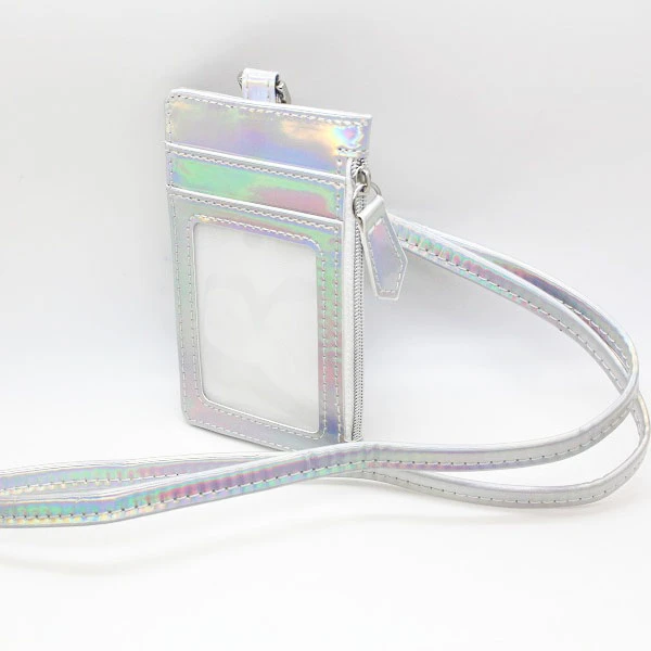 Модный футляр для кредитных карт с голограммой, кошелек, ремешок, ожерелье, держатель для удостоверения личности