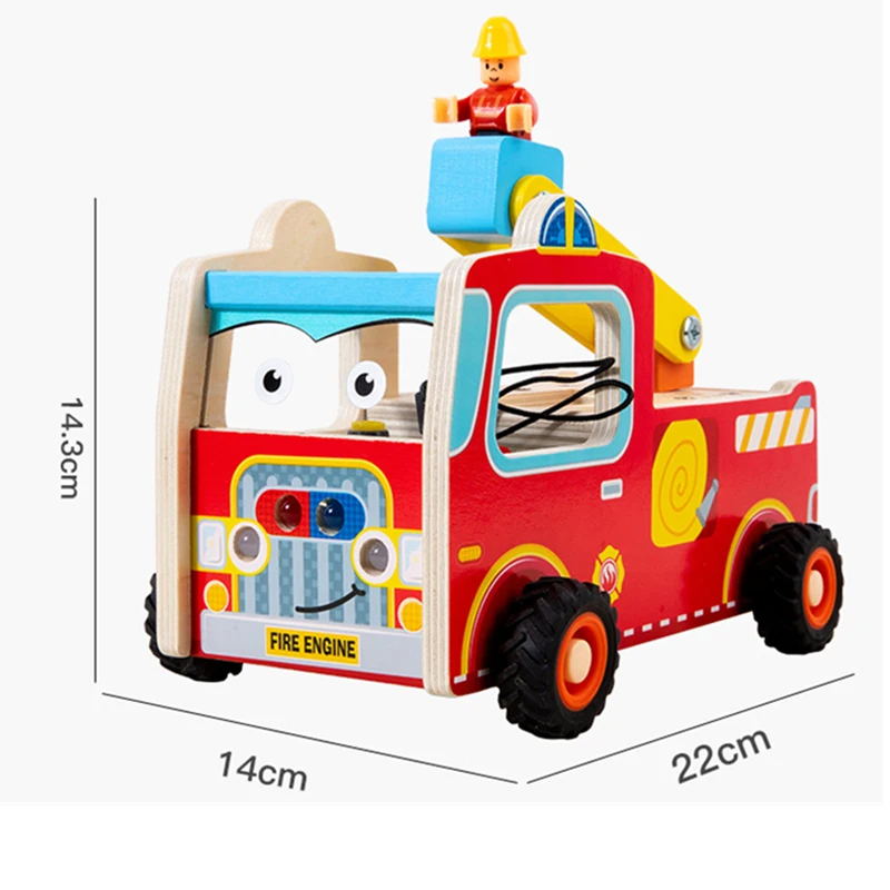 2406 деревянные развивающие Игрушки для раннего Монтессори игрушки пожарные машины детей