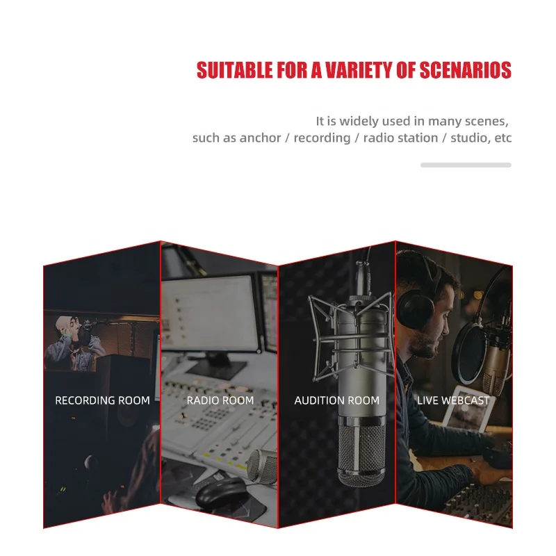 Hot Sale Plastic 5 Door Microphone Sound Isolation Shield With Bop Filter and Shock Mount