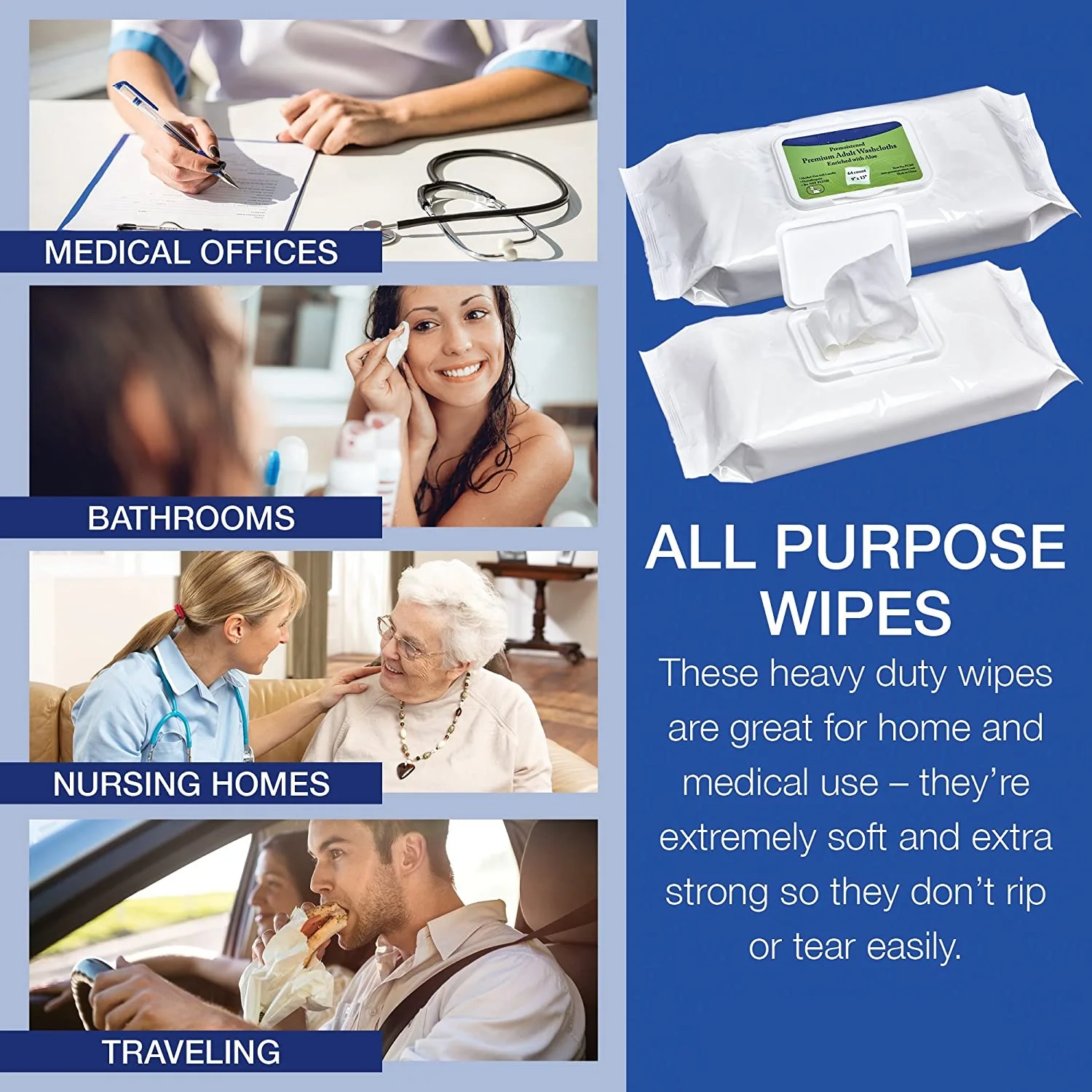 Pre Soaped Sponge for waterless bath incontinence shower wipes Bath Cleansing Washcloths Fresh up No-Rinse Bathing Wipes OEM