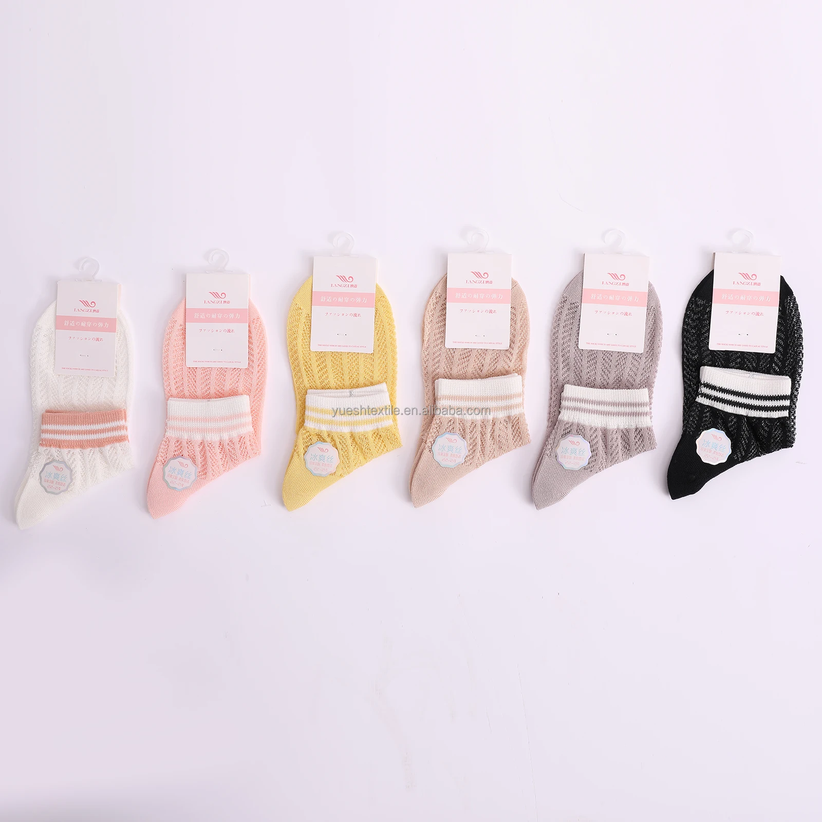 GUANGZHOU  factory ODM women ankle socks  skin -friendly short  ice stocking  silk socks