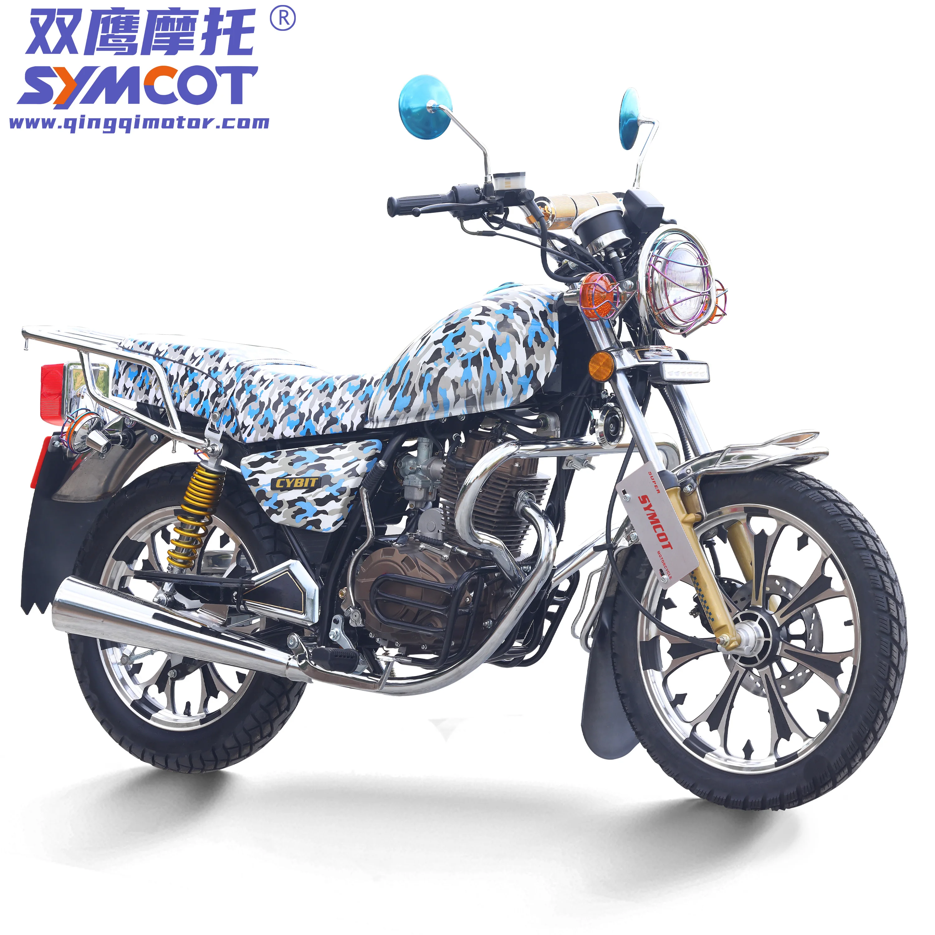 GN150 GN200 navy blue camo aluminum rim LED headlight with mp3 engine protector mud guard