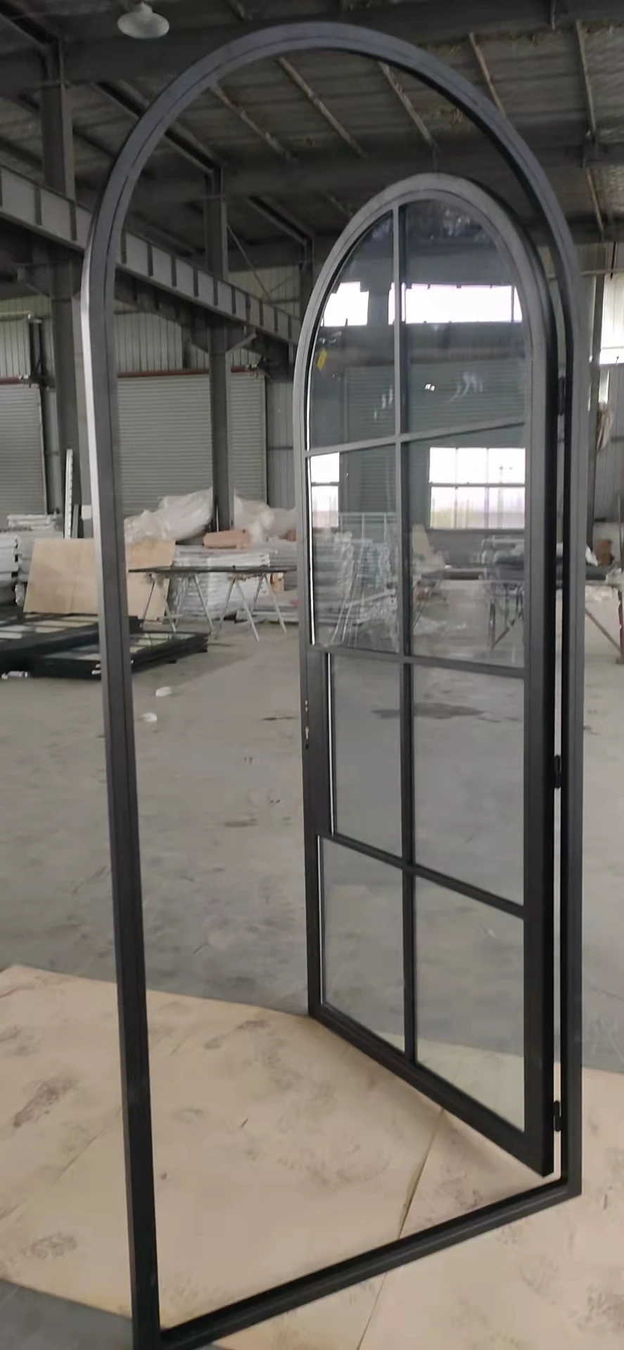 Full arch single front door steel metal entry master doors