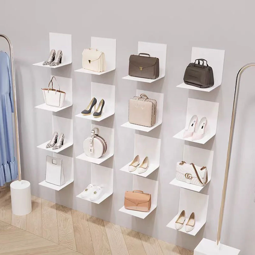 Custom Wall mounted fashion acrylic Shoe display rack display stand