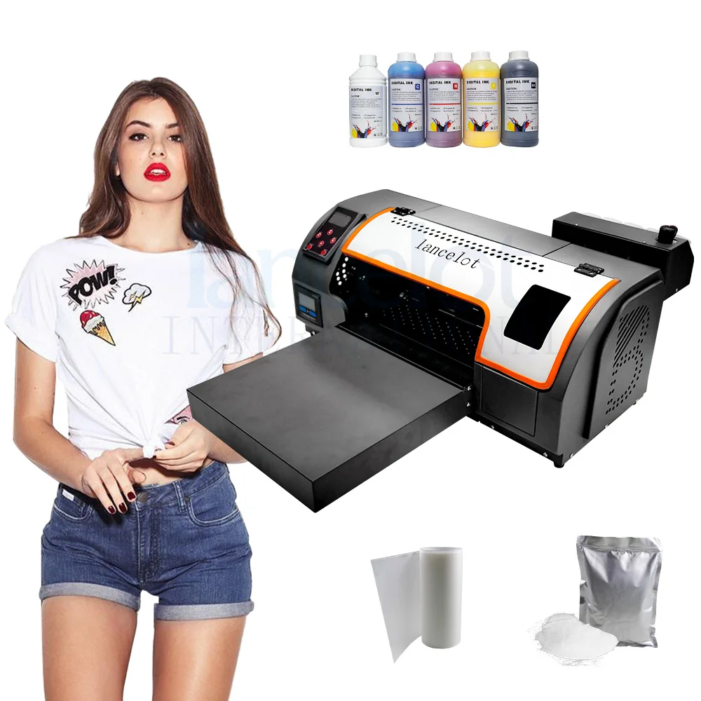 New Upgrade Desktop dtf printer Inkjet printer with automatic cutting funtion a3 a4 XP600 Pet Film 13 Inch transfer printing
