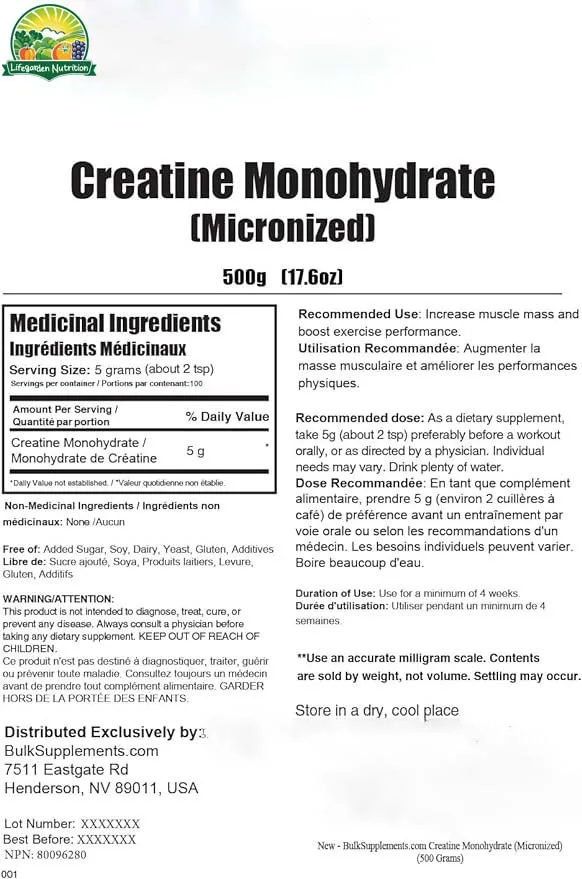 Custom Logo Sports Supplement Vegan Healthcare Monohidrato De Creatina Creatine Monohydrate Powder Micronized Creatine
