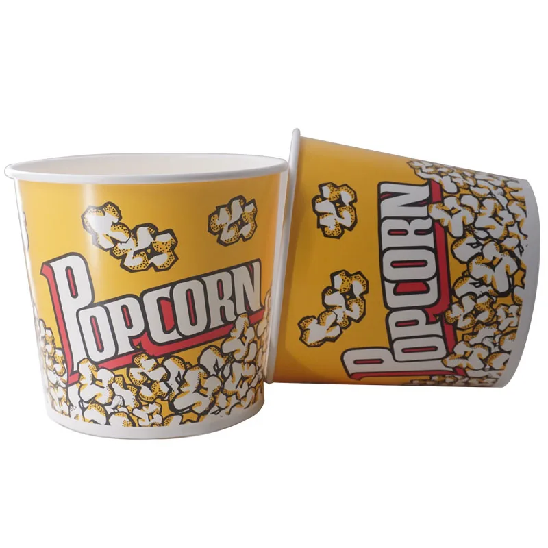 Wholesale custom logo printed paper food buckets custom plastic popcorn bucket