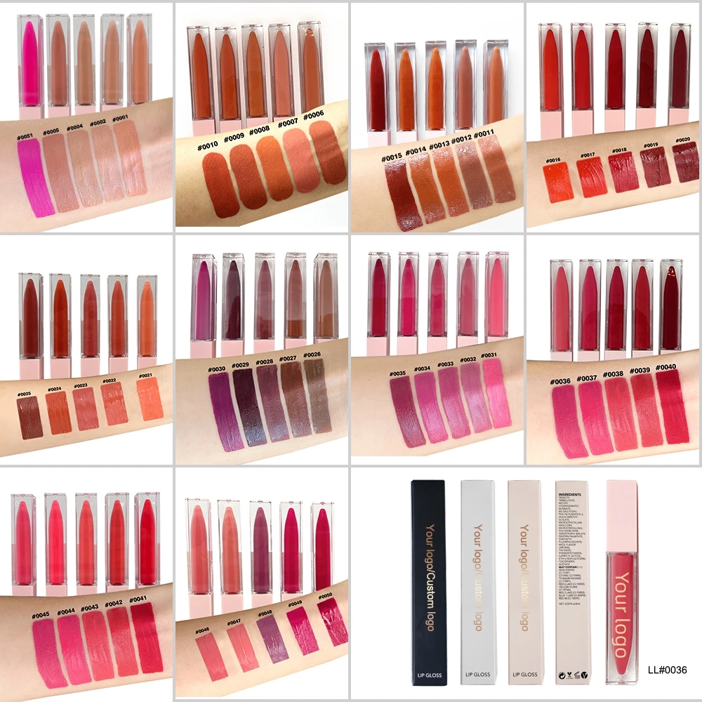 OEM Waterproof Lasting Moinisturizer Lipstick Makeup No logo Velvet Matte Lipgloss Liquid Lipstick Wholesale Lip Glow Oil
