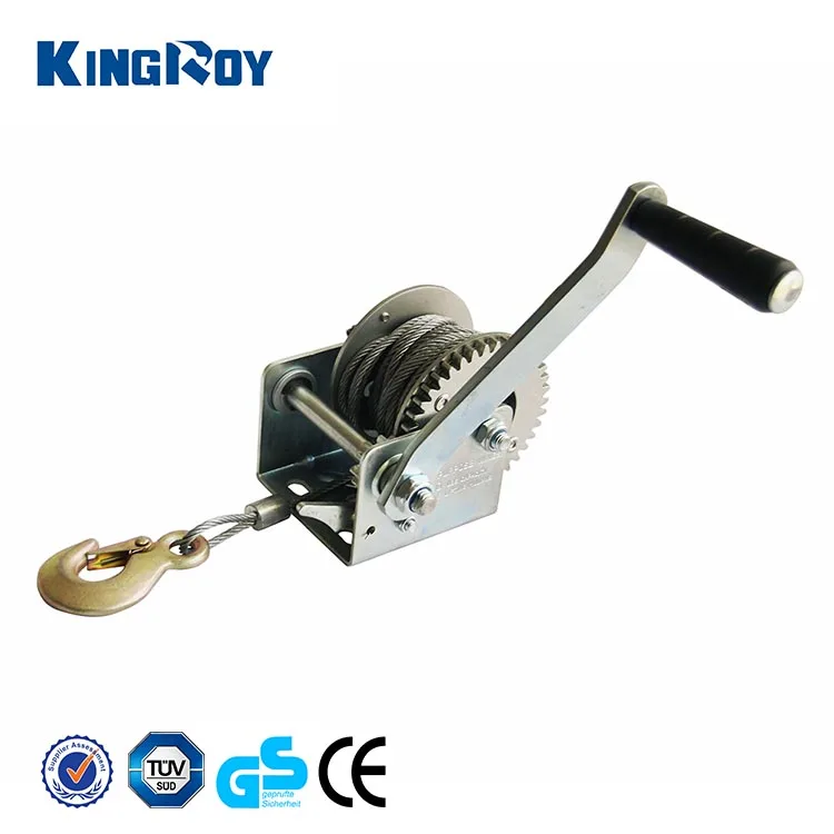 KINGROY light duty portable 800lbs steel cable hand winch