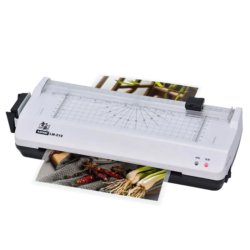 Factory Photo Laminating Machine With Paper Cutter LM-219 A4 Plastic Film Hot Cold Card Paper Laminator