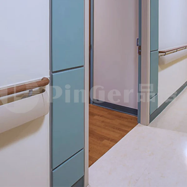 PVC handrail in hospital corridor secure wall rail