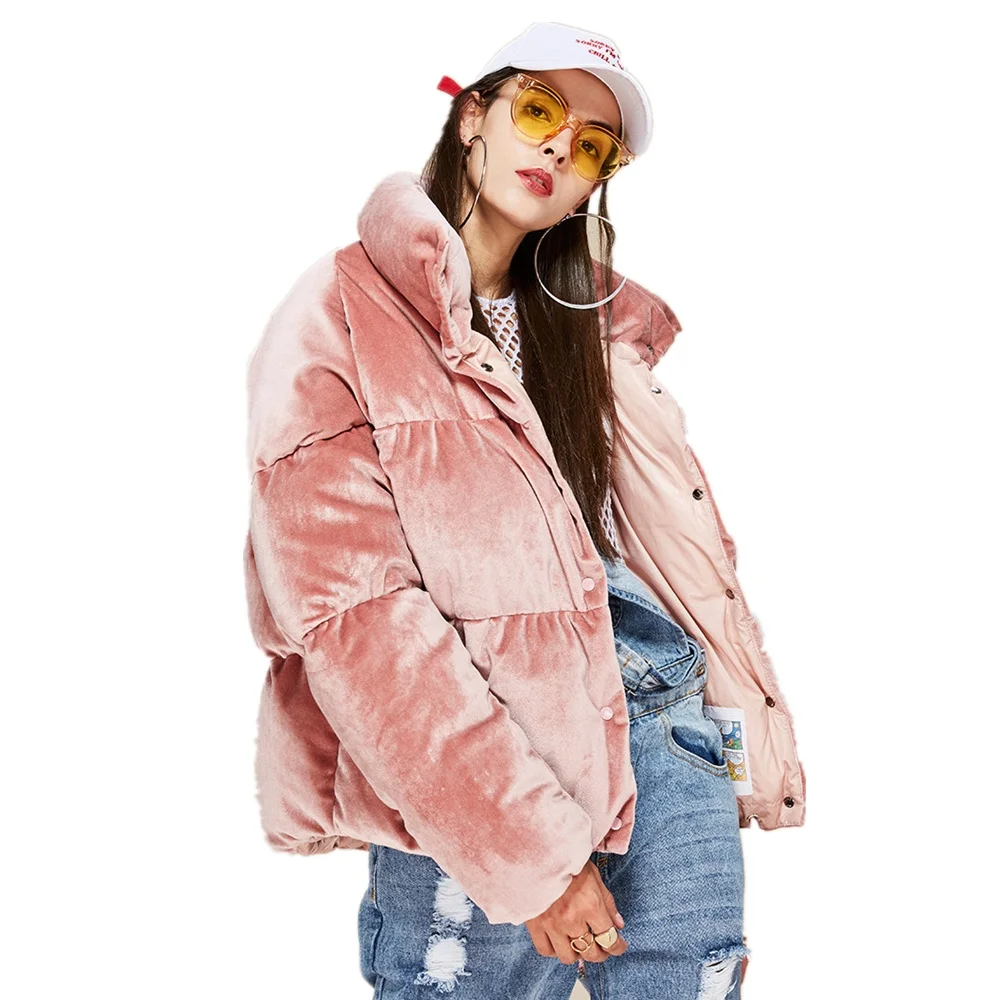 2021 Fashion new design red cropped goose down ladies winter coats winter coat for women