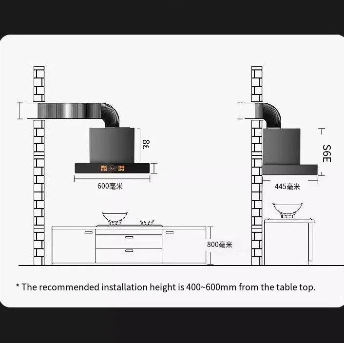 OEM 900mm Double filter intelligent cleaning body feel multi-gear wind speed kitchen hood range hood gas range appliances