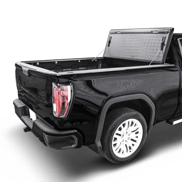 USA patent hard tri fold tonneau  truck bed cover  for 2014-2019 dodge ram with ram box  6.5FT LONG BED