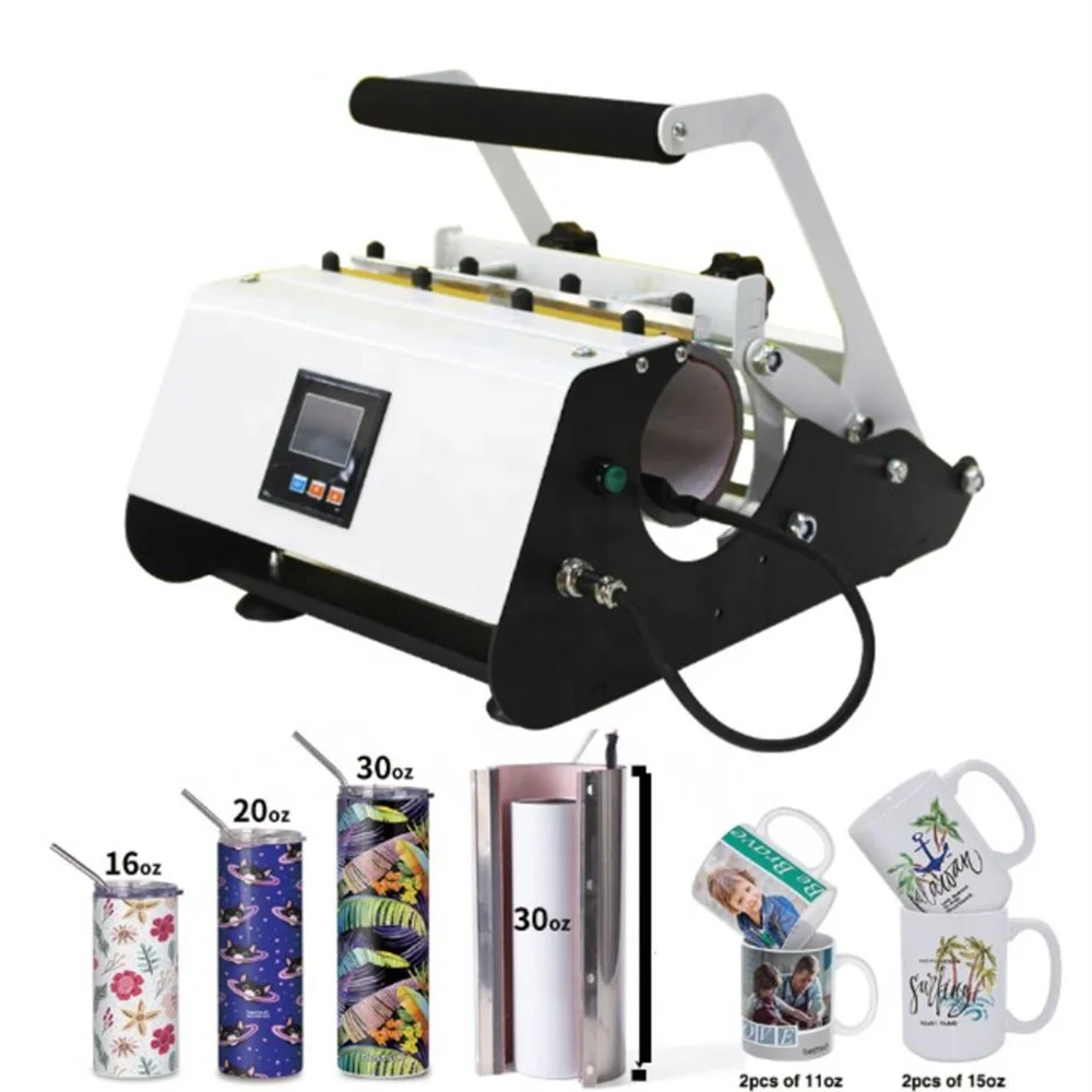 New Style 5 In 1 Tumbler Heat Press Machine For 12oz 15oz 16oz 20oz 30oz Straight Skinny Tumblers and 11oz 15oz Coffee Mugs