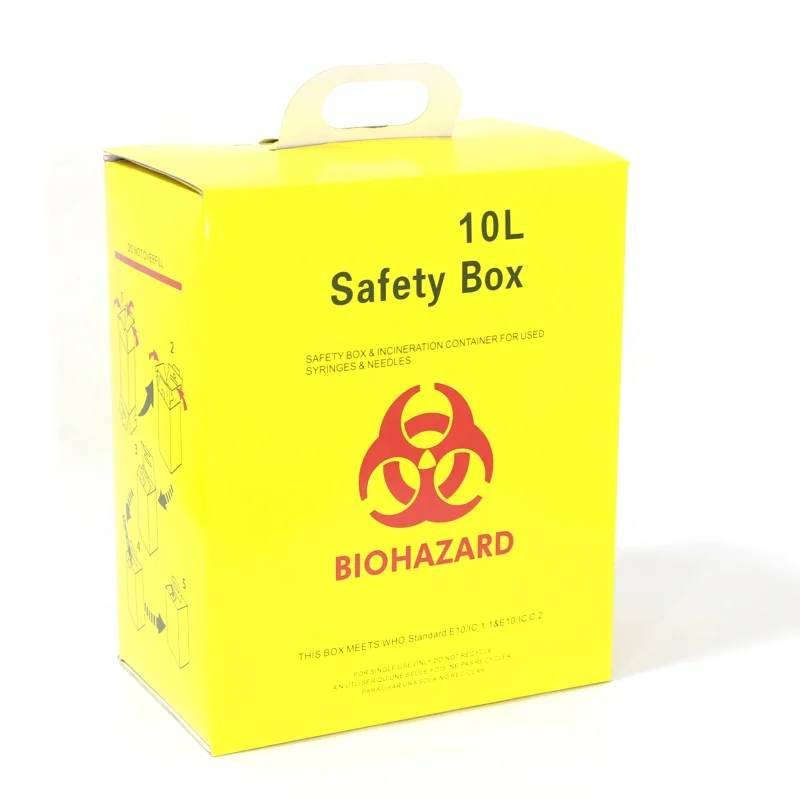 
10l wholesale large safety box medical container for medical Packaging box waste sharp container box 