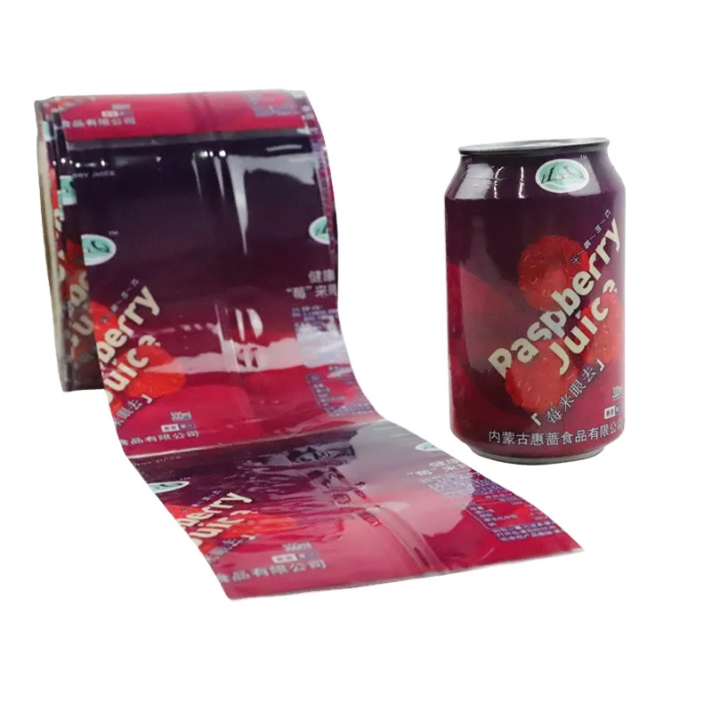 Free Sample Custom Printed PVC/PET Plastic Shrink Wrap Film Beer Vodka Can Shrink Sleeve Label Cans Shrink Label