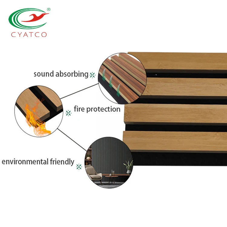 Ready To Ship Eco Friendly woodupp acoustic wall panel soundproof paneles acusticos  natural oak acoustic slat wood wall panels