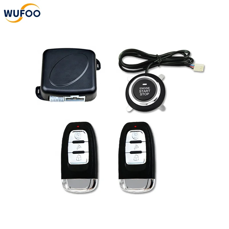 wufoo smart control keyless entry system car start stop remote engine starter App control car alarm system remote start