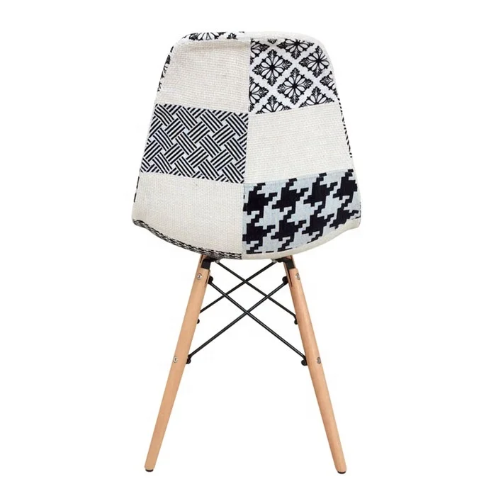 Multicolour Fabric patchwork armchair chair Scandinavian Stackable Chaise