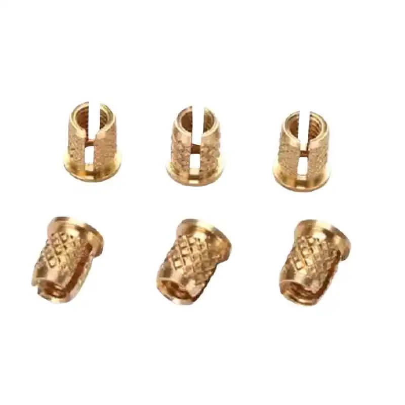 Brass Screw to Expand Insert for Plastic Press-in Knurled Inserts Nut Slotted Brass Melt Insert Brass Nut Manufacturer