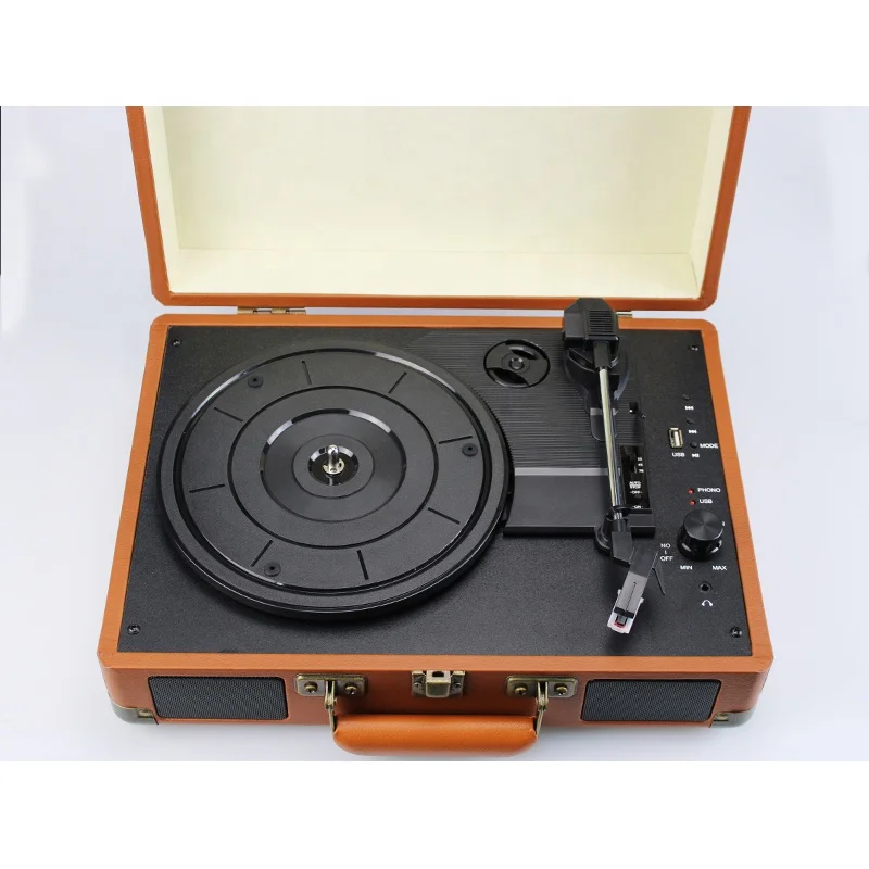 NEW Custom retro vinyl record turntable player records with speaker driver players