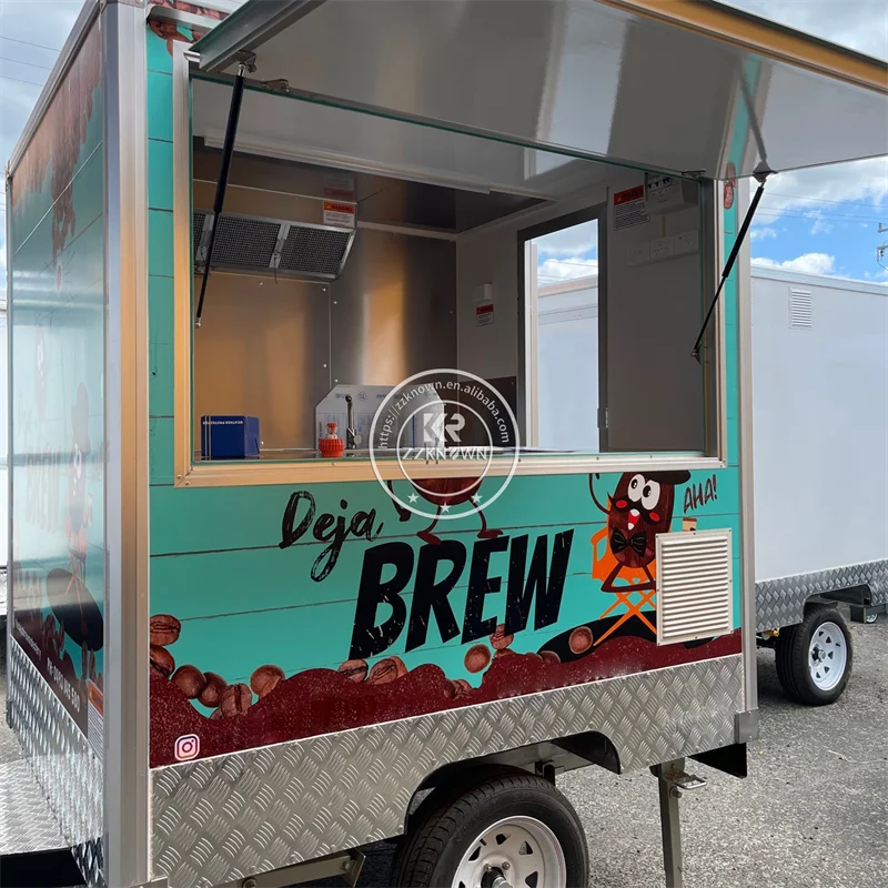 2024 Food Trailer Party Food Truck With Full Kitchen Equipment Mobile Restaurant Restroom Trailer