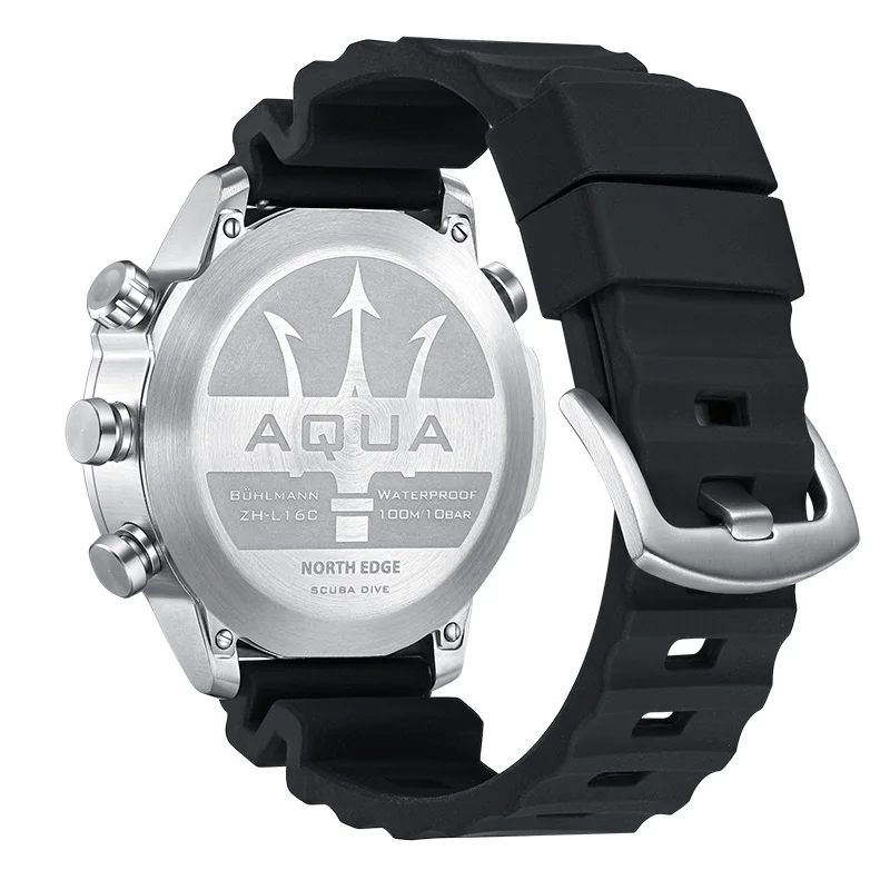 North Edge Aqua new design smart watch 10BAR water resistant Divers Watch with silica gel Watch Strap