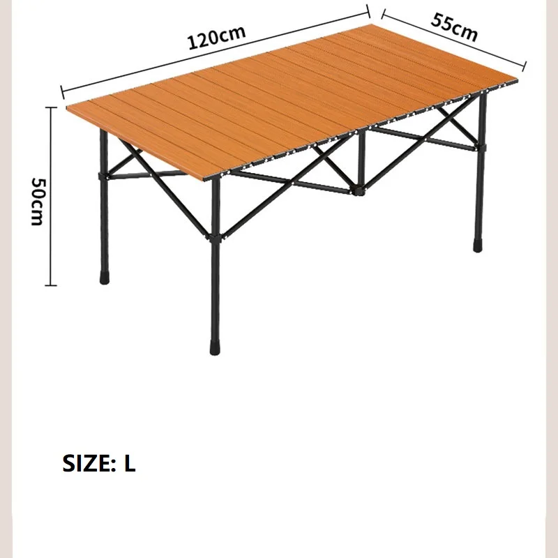 Outdoor folding table and chair set portable egg roll integrated tabletop dining table picnic camping barbecue table