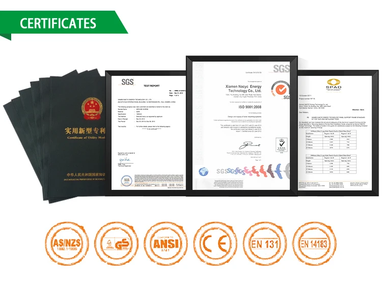 Pv поддержка алюминиевой структуры Солнечная стойка солнечная панель Монтажный кронштейн со средними и концевыми зажимами