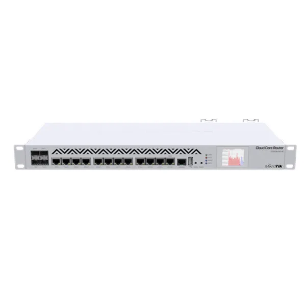 Enterprise-Class Mikrotik Router 1U rackmount, 12x Gigabit Ethernet, 4xSFP cages, LCD,  , 4GB RAM CCR1036-12G-4S