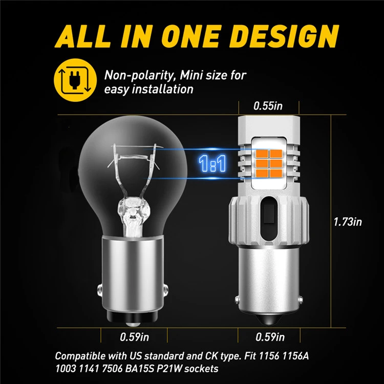 Can-bus 24SMD 3020 автомобильная светодиодная лампа T20 7443 1157 BAY15D 3157 1156 S25 3156 LED DRL указатель поворота боковых