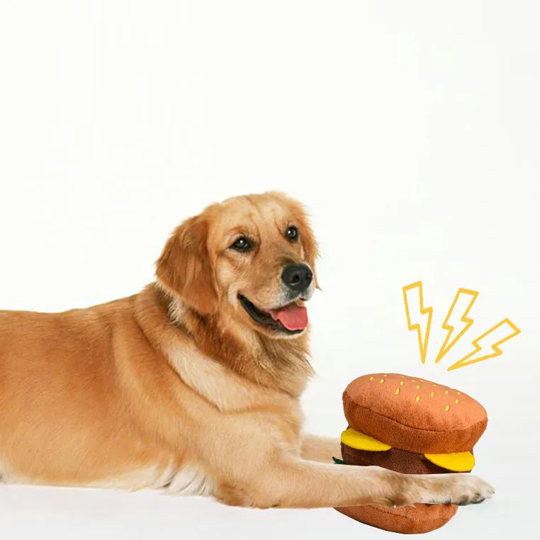 JXANRY Pet Food New Toy Dog Stuffed Squeaky Toy Pet Fries Burger Bite-resistant Grinding Teeth-teasing Items