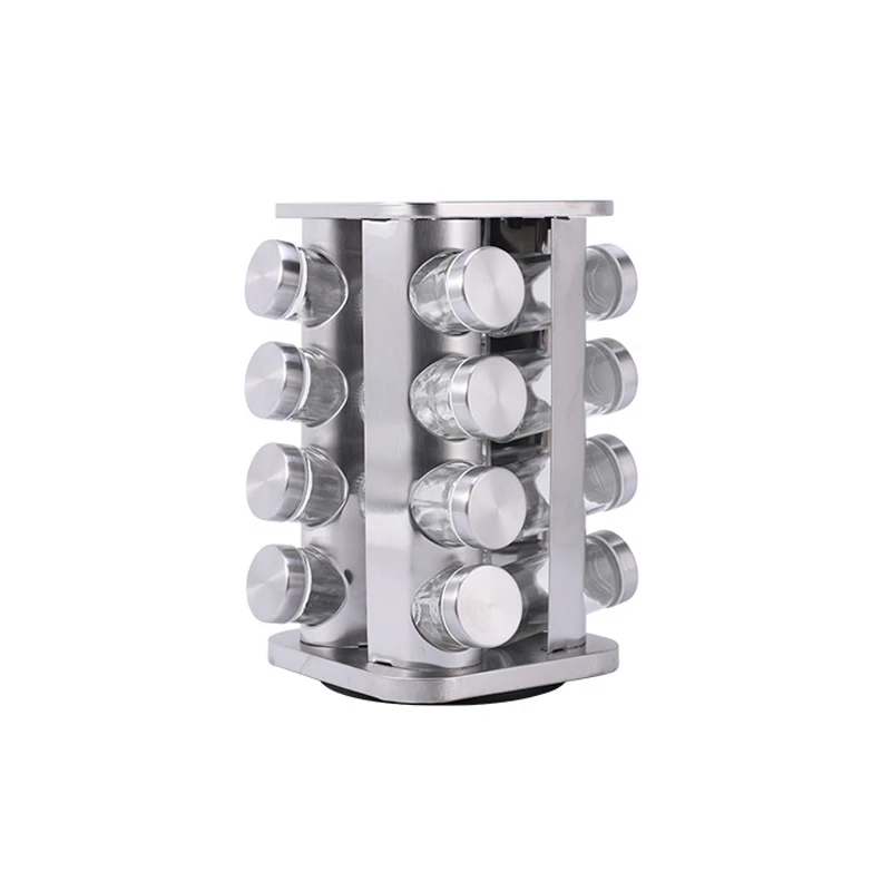 Кухонная стеклянная бутылка для приправ шейкер соли и перца из нержавеющей стали контейнер специй банка с вращающейся подставкой