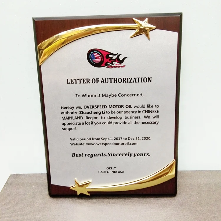 Customizable designed  21*27cm sports awards plaque