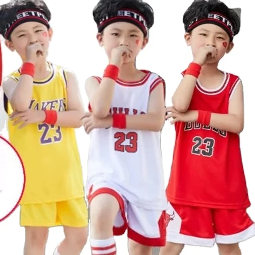 Wholesale cheap Boys Basketball Jersey  Good Quality Basketball Sports Training Uniforms  Kids Basketball Sport Sets