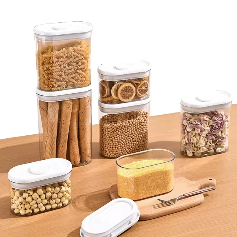 Waterproof Food Containers Dry Airtight Canisters with Plastic Sealable Jars Multifunction Food Bin Box Cereal Dispenser