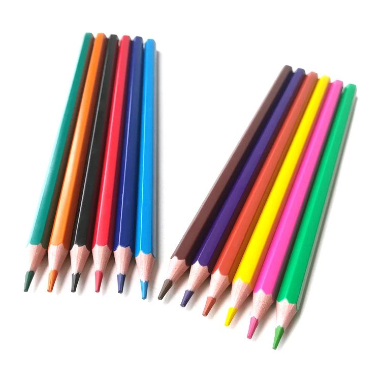 Best Selling 7 Inch 12 Colored  Hexagonal Plastic Colorful Pencil with color box