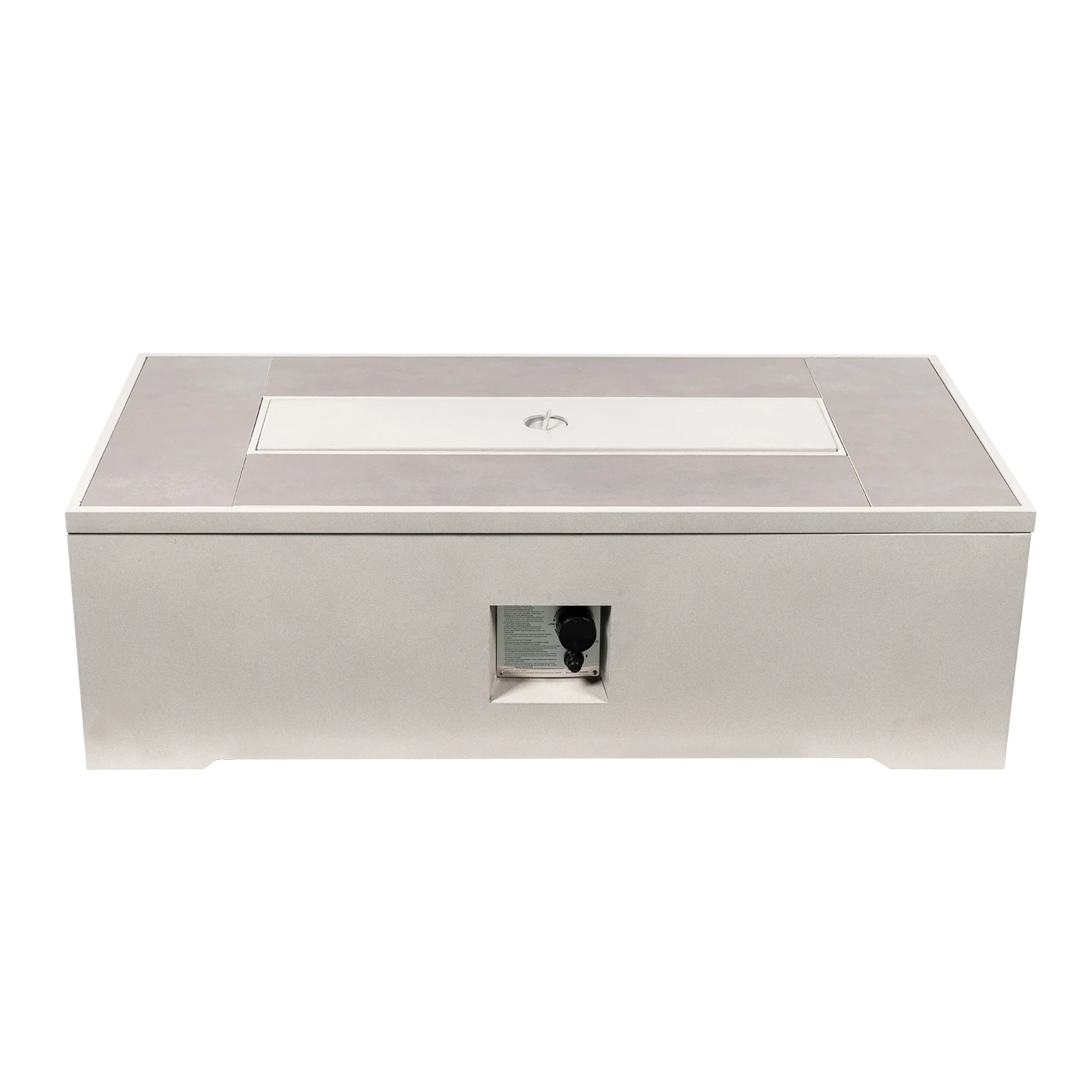 Rectangle Table Fire Pit Outdoor Gas METAL +TILE Fire Pit Table Propane Gas Volcanic Stone Burning Indoor/Outdoor Non-toxic Api